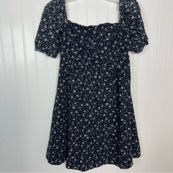 Anthropologie Maeve Dress Size 6 Lillianne Navy Floral Eyelet Boho Summer - Picture 1 of 12